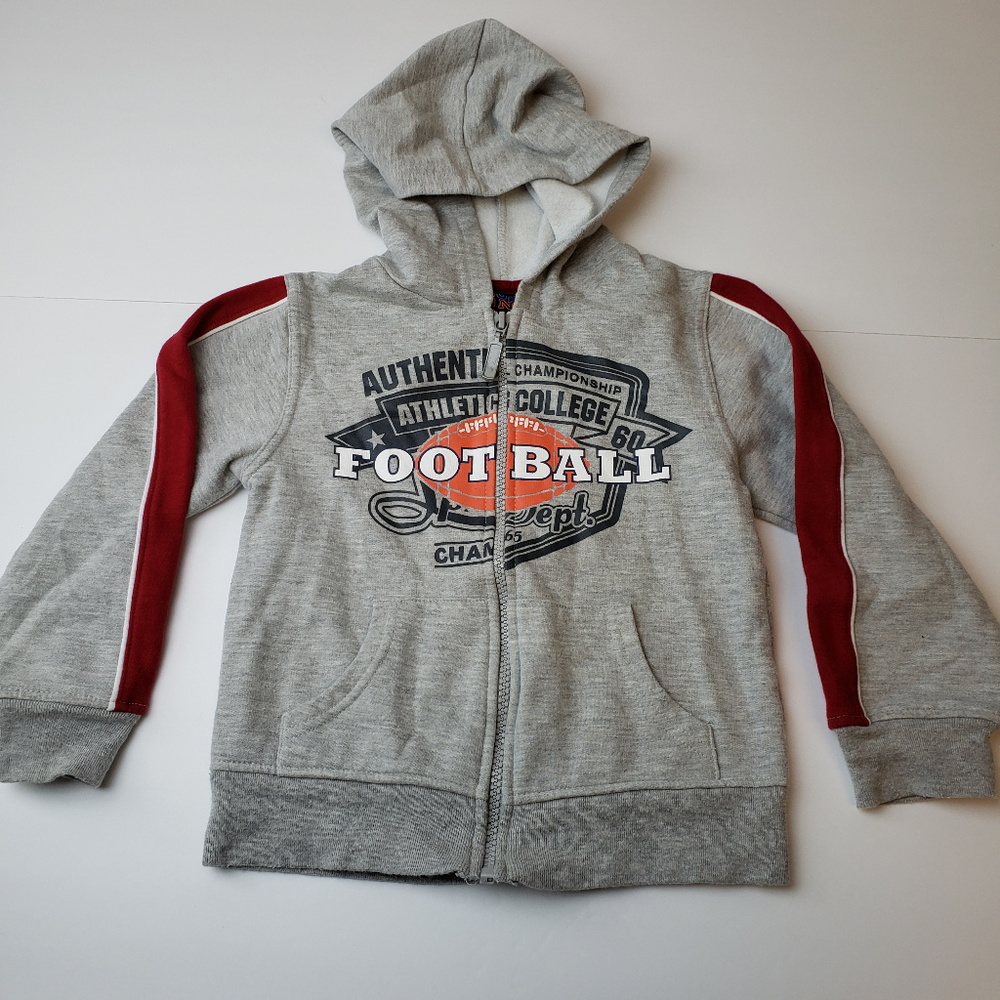 Zone One Boys Zip Front Hoodie Size 6 Gray